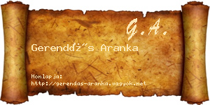 Gerendás Aranka névjegykártya